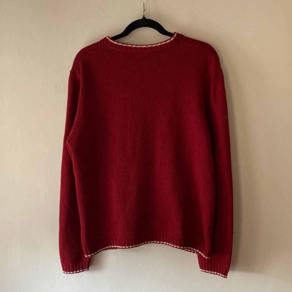 Y2K Grandma Full Zip Knit Cardigan Sweater SZ‎ XL Embroidered Birdhouse Cottage - Picture 7 of 10